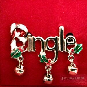 Mr. Bingle NEW in box Pin Brooche Christmas snowman candy cane Dillard's
